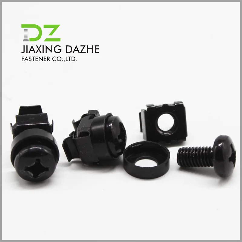 Black Pan Head Machine Screw na May Nut At Washer